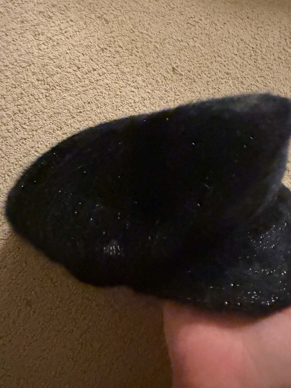 Nine West Black Fuzzy Sparkly Beret Hat - Picture 6 of 10